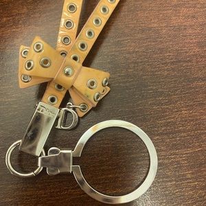 Christian Dior Vintage Patent Leather Lanyard Girly Bag Pink Key Holder Chaim